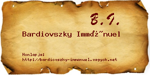 Bardiovszky Immánuel névjegykártya